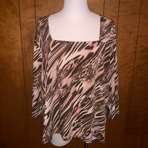 jtb woman animal print top sz 2x